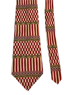 METROPOLITAN MUSEUM of ART Masterworks Collection Red & Gold Silk Tie